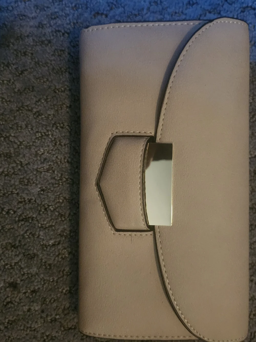 Women's Taupe Clutch Wallet with Gold-Tone Accent